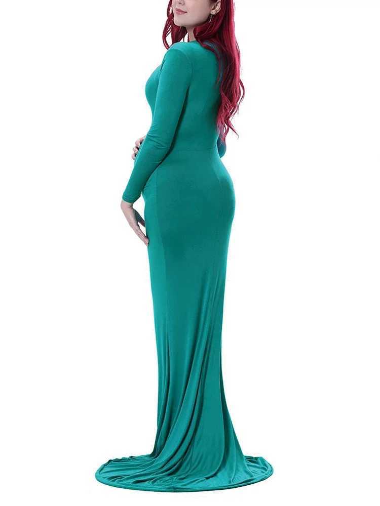 Pregnant womens solid color Par floor length photography props elegant white clothing W250113