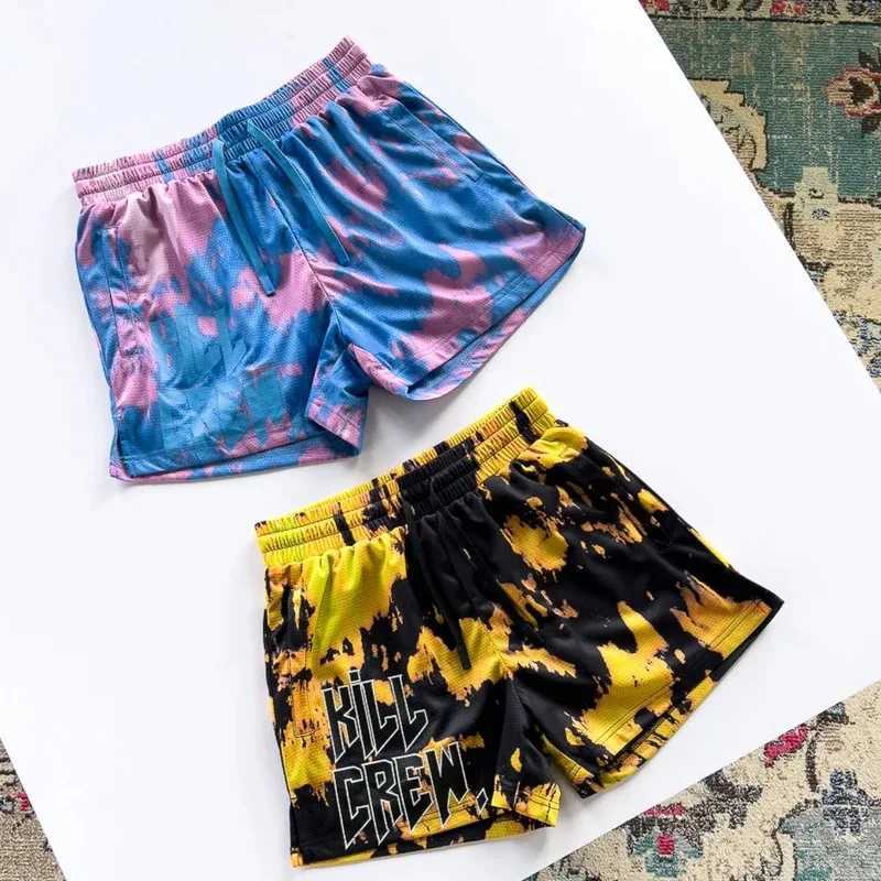 Sports shorts mens quarter knee sports pants summer fitness running breathable fast drying basketball pantsXJ250407