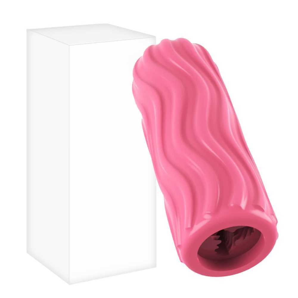Please Aircraft Cup Male Masturbators Masturbation Device Soft Transparent Pocket Pussy Penis Sleeve Training Adult Sex ToyW250408