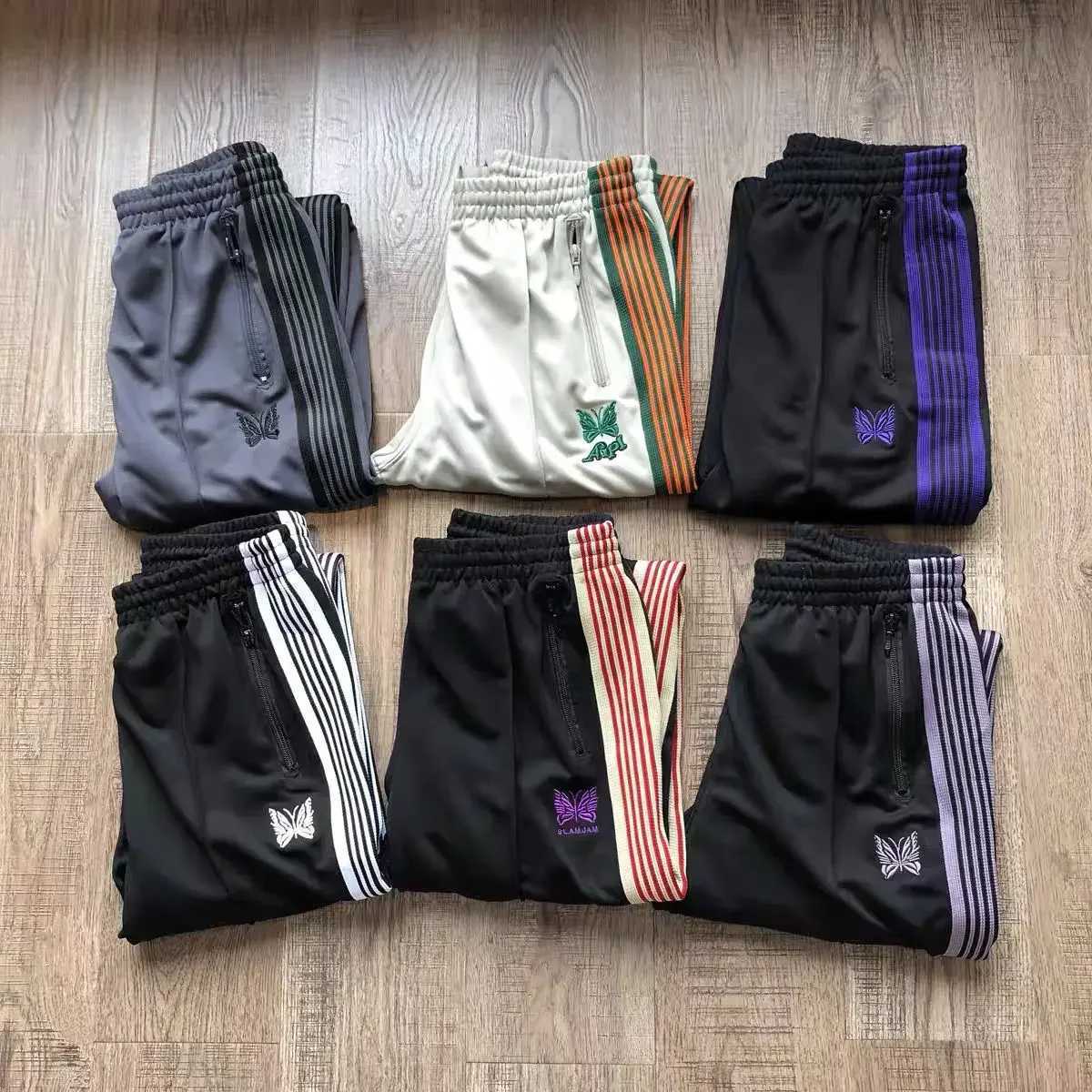 Similar All Black Pants 2024 Men Women 1 1 High Quty Embroidered Butterfly Track Straight Trousers X250113