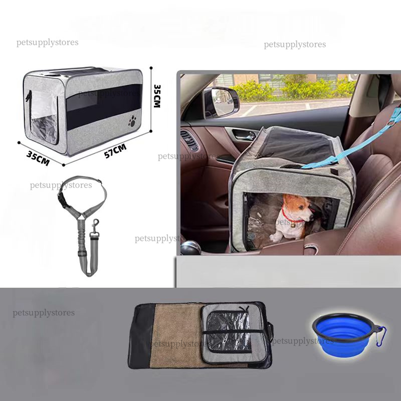 Dog Car Seat for Large Dogs, Back Seat Extender for Dogs, Foldable Pet Car Seat with Waterproof Oxford Fabric and Non-Slip Bottom, All-Around Protecti