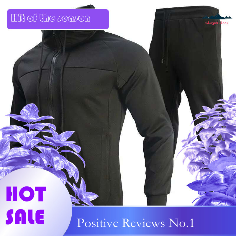 Ddmyoutdoor China Domestic Men S Autumn Winter Hooded Color Blocked Casual Sportswear Long Sleeve Sweatshirt And Loose Pants Outdoor Jogger Cargo Suit