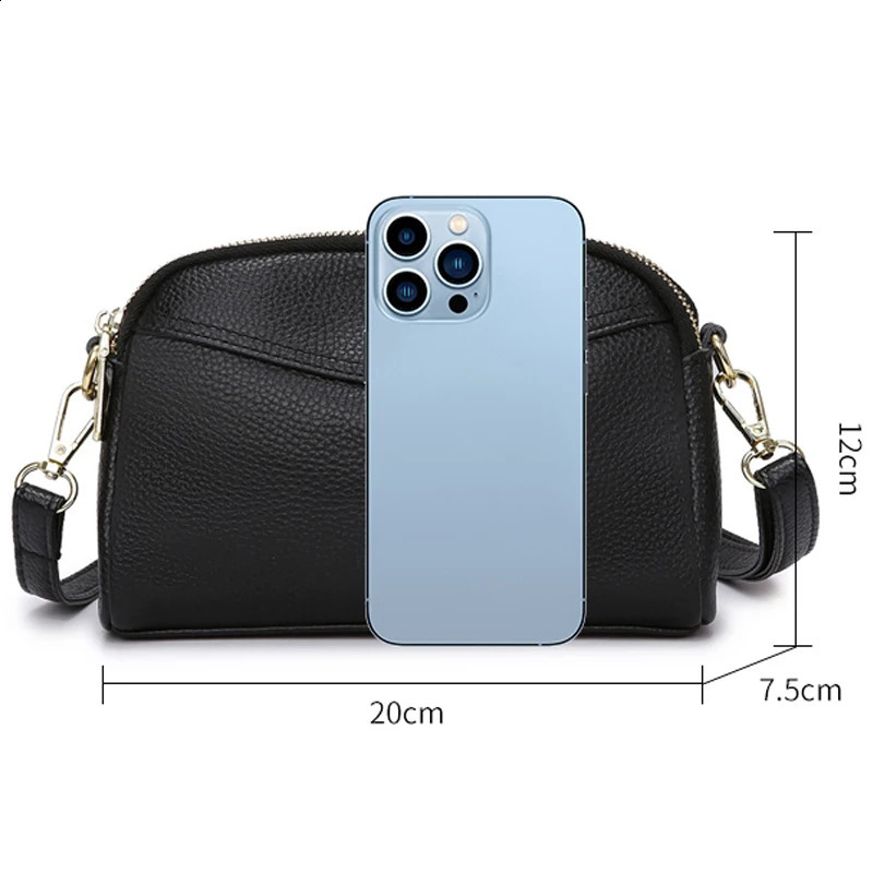 2024 Solid Color Simple Womens Shoulder Bag Genuine Leather Women Crossbody Bags Fashion er Female Wallet Sac 250106