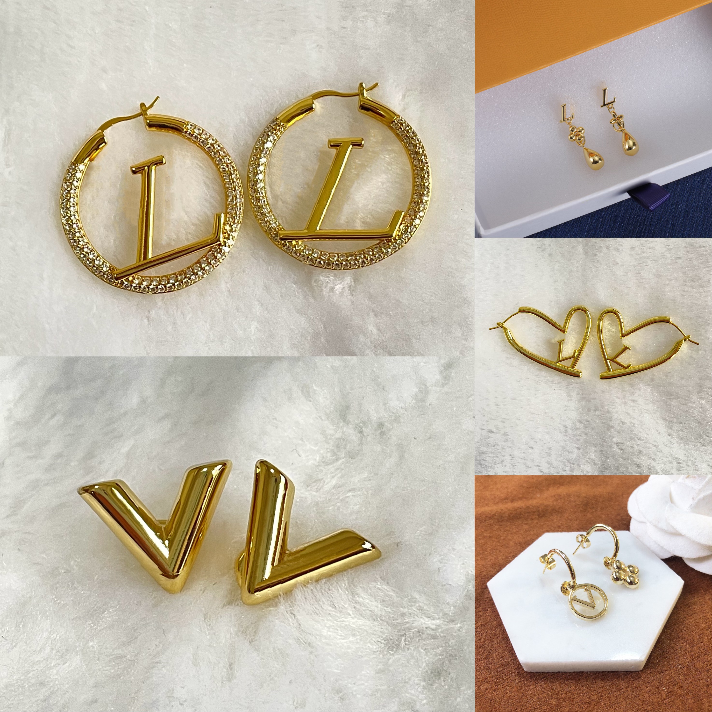 fashion earrings jewelry womens designer earring womens earrings - trendy diamond stud letter jewelry for parties