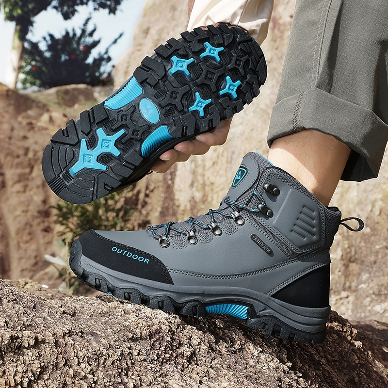 Leather Platform Sneakers for Mens Winter Rubber Hiking Ankle Boots Designer Work Safety Man Shoes 39-47