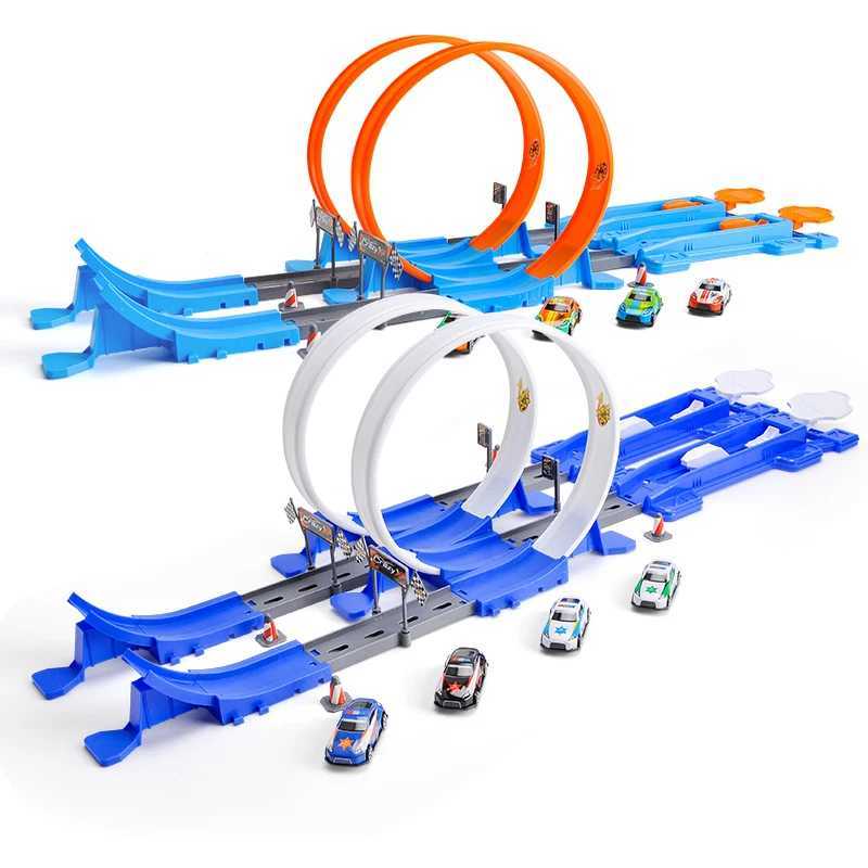 Car Toys For Kids Double Wheels Assembling Racing Track Catapult Toy Vehicle Model Boy Kid Gift Christmas Gift Children Toy X2501141