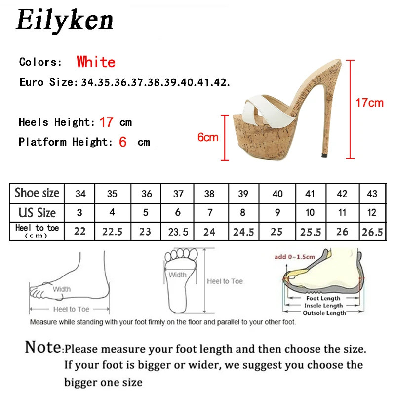Eilyken Sexy Super High Heels Slippers Sandals Women PU Leather Party Shoes Fashion Platform Peep Toe Slip On Mules 250113