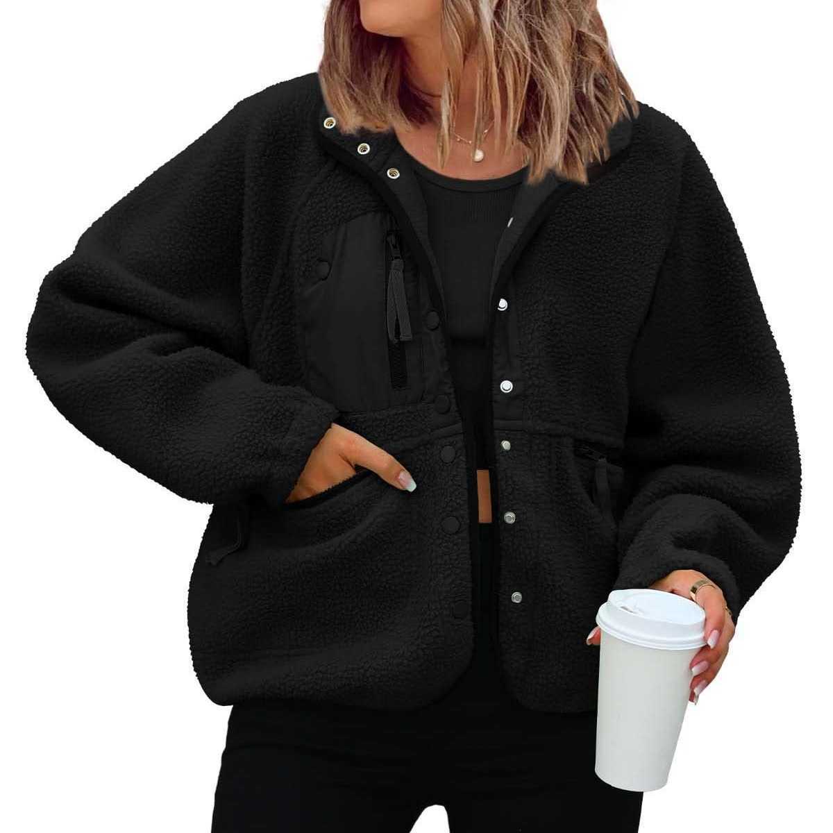 Same Autumn and Winter Womens plush Jacket Sports and Casual Hoodie Jacket Top Women Jackets Coat Woman Fur 241209