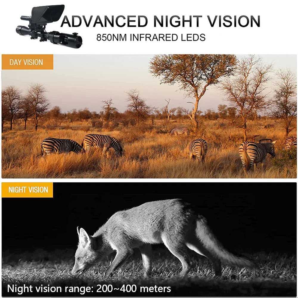Megaorei 2 Night Vision Riflescopes 4.3 inch Display Infrared Flashlight HD 720P Video Recording DIY Hunting Night Vision DeviceW241014