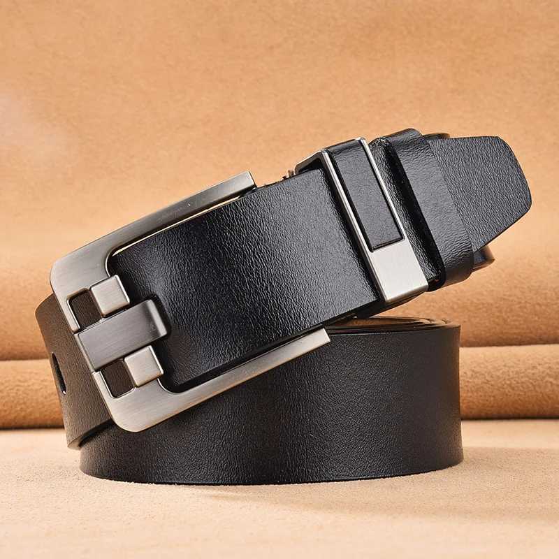 Plus Size 140 150 160 170cm Belt Male Fashion Mens Luxury Designer Cowskin Belts for Jeans Genuine Leather Pin Buckle BeltXJ250210