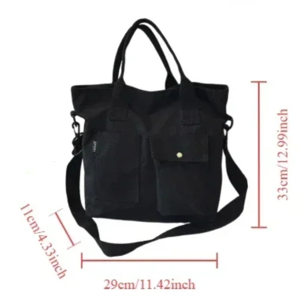 Fashion Canvas Bags students Handbag Shoulder Bag Large Capacity Solid Color Shopper Casual Female Cross Body 2024 250121