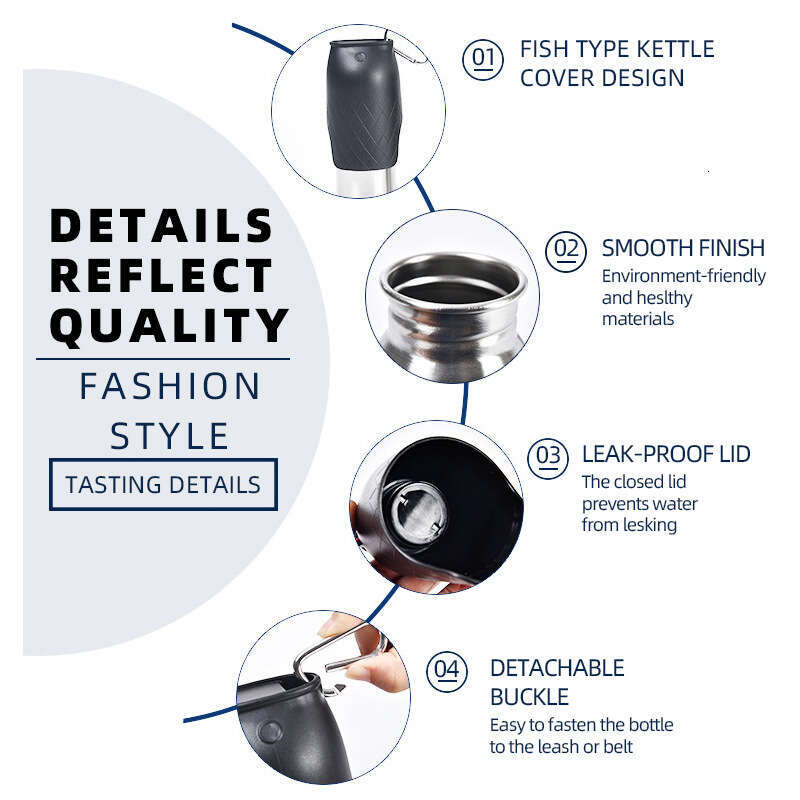 Outdoor Travel Artifact for Pets, Multifunctional Stainless - Steel Water Cup, Integrating a Portable Water Kettle and Drinker