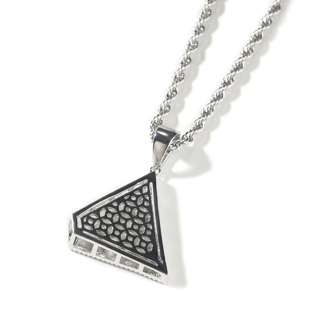 Hip Hop Eye Geometric Pendant Necklace 5A Zircon 18K Real Gold Plated Jewelry