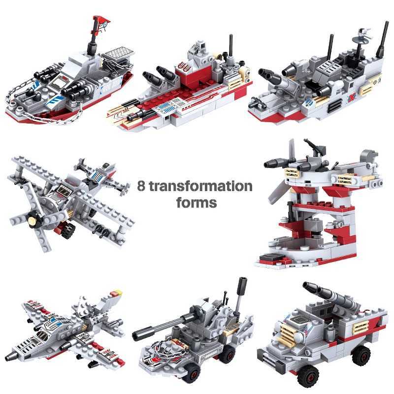 Navy War Chariot Ship Army Boat Plane Model Warships Building Blocks Compatible With Construction Set for Boys Bricks Toys W250115