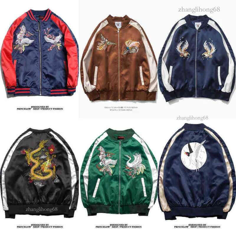 Men's Jackets broidered Autumn Jackets Men Long Seve Yokosuka Souvenir Streetwear Sukajan Luxury Ma Cardigan Japan Stain Baseball Coat 0915H