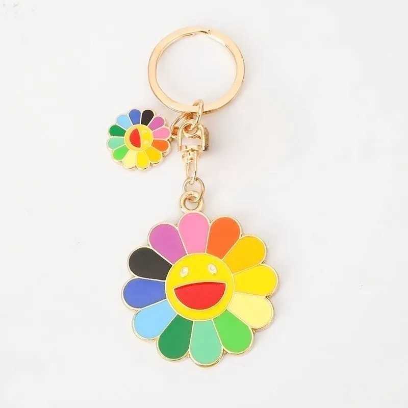 Keychains Lanyards sunflower keychain key ring cute chain for women creative portachiavi llaveros hombre bag charm H250115