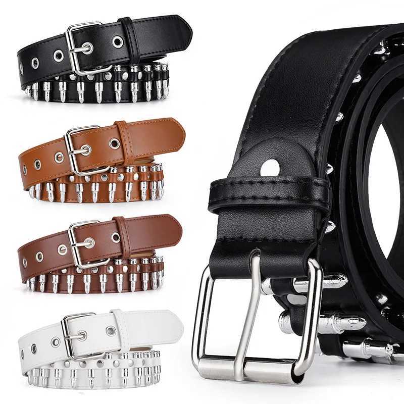 Men Women Gothic Belts Devils Wings Vintage Punk Metal Buckle Y2K Waistband PU Leather Studded Belt for Women Jeans DecorationXJ250114
