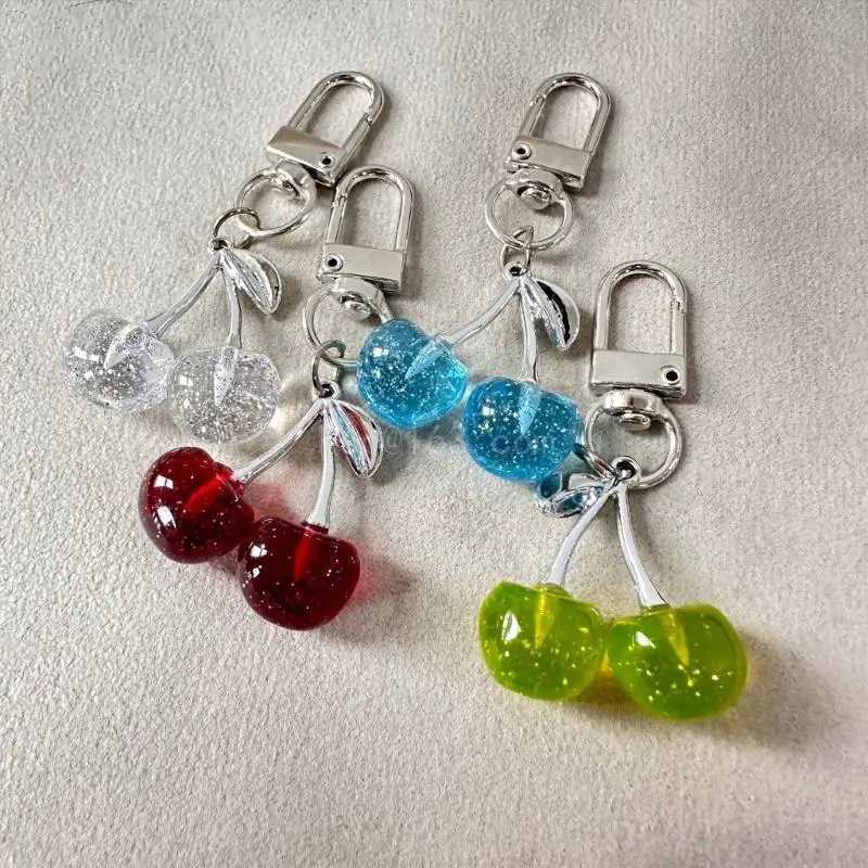 Keychains Lanyards Elegant Cherry Bag Charm Keychain Pendant Versatile Fashion Pieces for Personal Accessories H250115