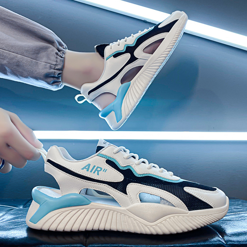 2025 new men's sandals summer wear beach sports non-slip anti-odor baotou driving dad ins thick sole