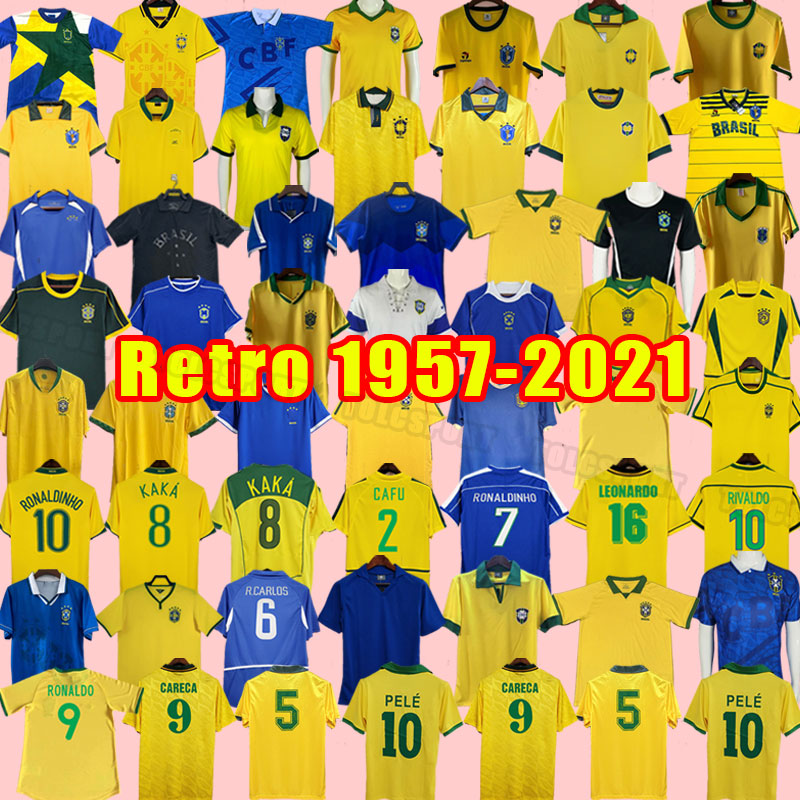 Brasil retro soccer jerseys Ronaldo Ronaldinho KAKA R. CARLOS camisa de futebol BraziL football shirt RIVALDO 1997 1998 2000 2002 2004 2006 98 0 02 04 06 18 19 21 2014