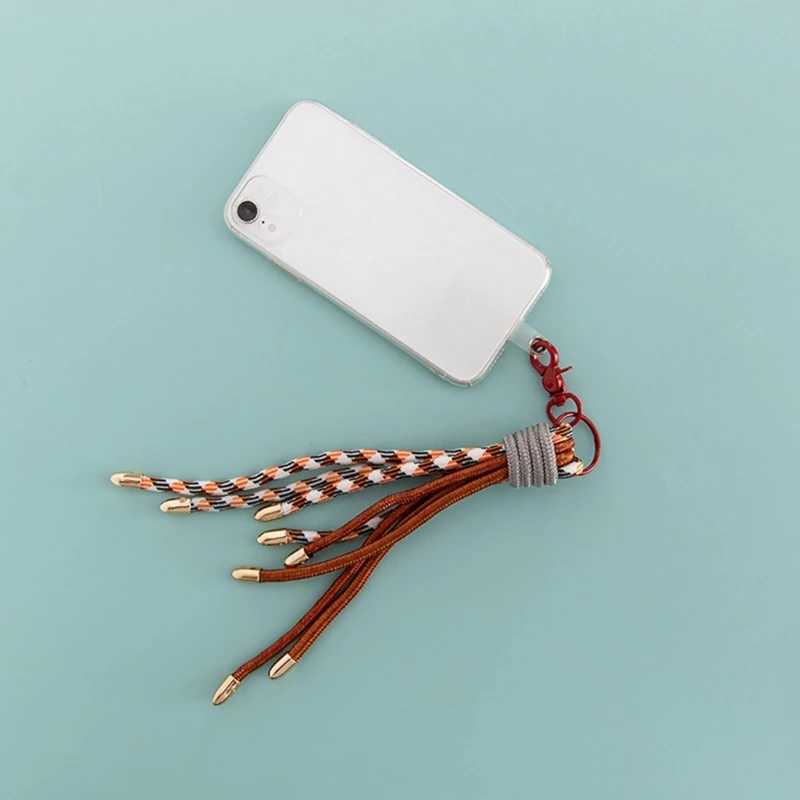 Keychains Lanyards Handmade Key Holder Functional Accessory Convenient Hand Woven Lanyard Fringe Keyrings for Backpacks Bag H250115