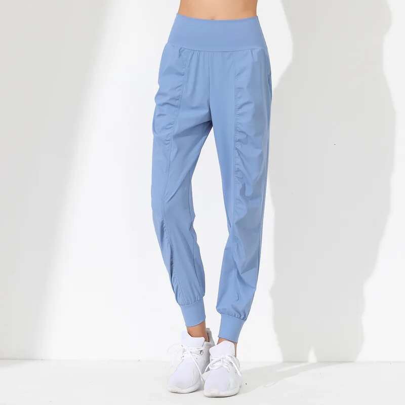 Woman Loose Slim Quick-Dry Yoga Pleated Hem Bound Running Fiess s Pockets Jogging Pants Sports pants