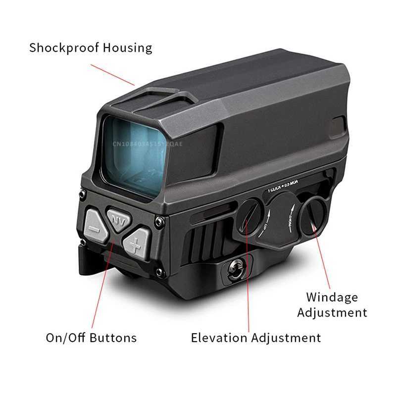 GEN II Holographic Red Dot Sight Tactical Hunting Rifle Scope for Milsim Airsoft w/20mm Picatinny Rail Mount with Full MarkingsW241014