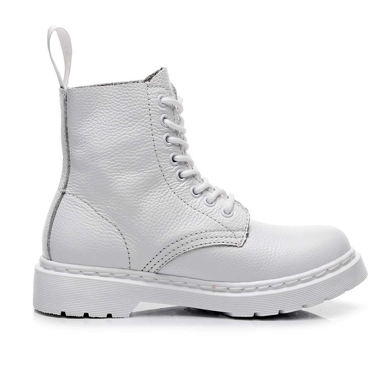 WAERTA Mens Genuine Leather Boots White Couple Models Wear-resistant Round Toe Breathable N-slip Casual Trend All-mah 35-46XJ250115