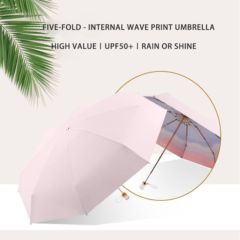 Transparent Handle Portable Automatic Umbrella Windproof and Lightweight for Outdoor Use