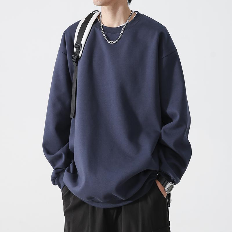 SL01143 Large size sweatshirt men's spring and autumn new long sleeve autumn and winter solid color tops