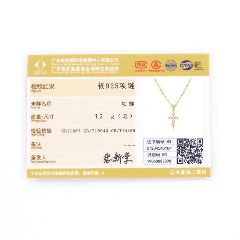 Aide 925 Sterling Silver Necklaces Charms for Women Crystal Cross Clavicle Collar Chain Simple Choker Necklace Accories GiftXJ250114
