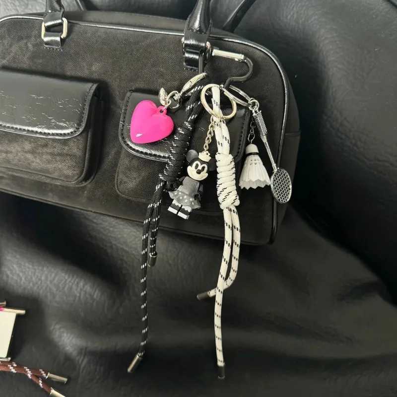 Keychains Lanyards Fashion niche personalized baseball car keychain bag pendant handmade couple woven lanyard H250115