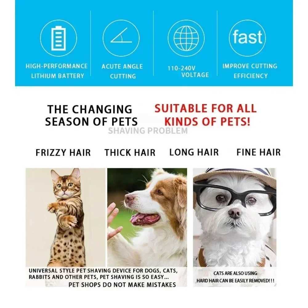 Cat Grooming Tools Professional dog clipper pet electric beauty trimmer USB charging shaver low decibel animal hair machine H250113 4Q3M CMQ8