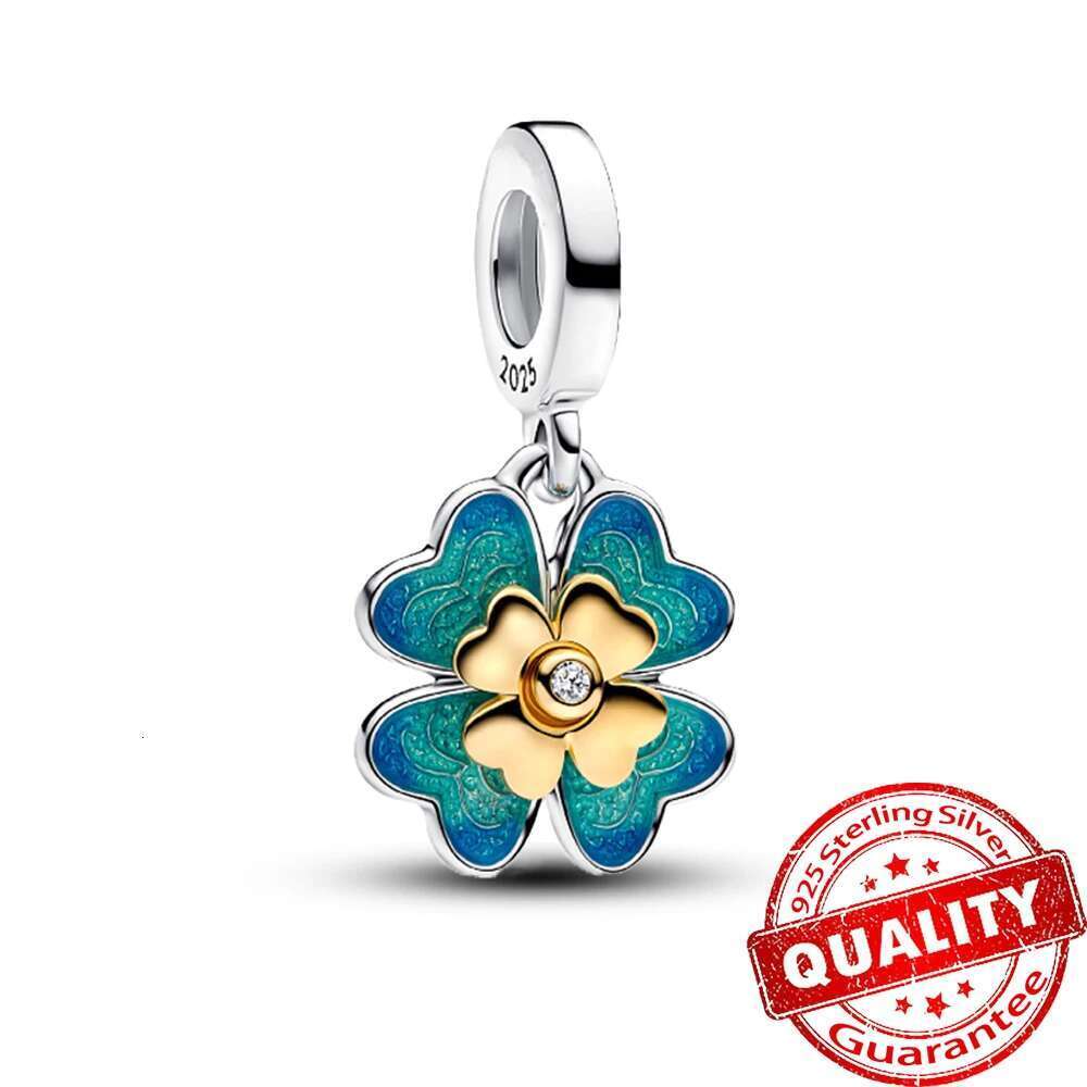 2025 New 925 Sterling Silver Gradient Heart red rose flower Blue Dragonfly Charm Fit beads Bracelet DIY Jewelry Accessories Beads