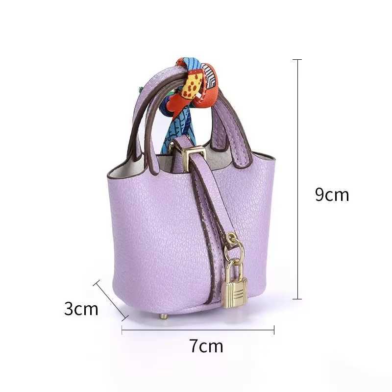 Keychains Lanyards Other Event Party Supplies Mini Earphone Bag High end Womens Small Pendant Decorative Leather Car Keychain Girl mouth red envelope 