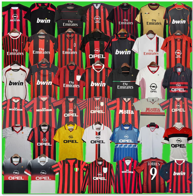 2006 2007 2008 2009 MILANS Retro soccer jerseys 90 91 92 93 94 95 96 97 98 99 00 02 03 04 5 06 07 08 09 10 11 BALOTELLI MALDINI EL SHAARAWY PIRLO KAKA Ronaldinho football shirt