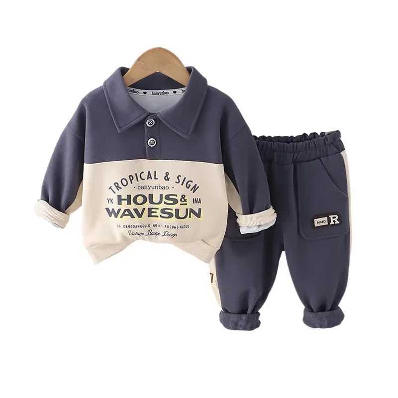 Clothing Sets Baby Boy Boutique Clothing Toddler Sets 2024 Patchwork Letter Long Sleeve T-shirts and Pants Tracksuits for Kids Boys Outfits Y241129DW7