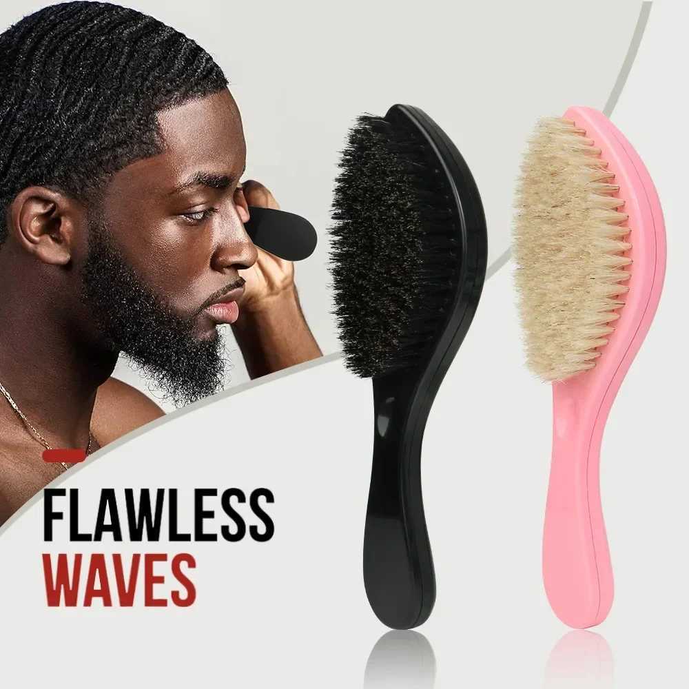 New MAN Hair Brush Boar Bristle For Mens Beard Shaving Comb Face Massage Facial Hair Cleaning Brush Wave Comb Drop Shipping W250115
