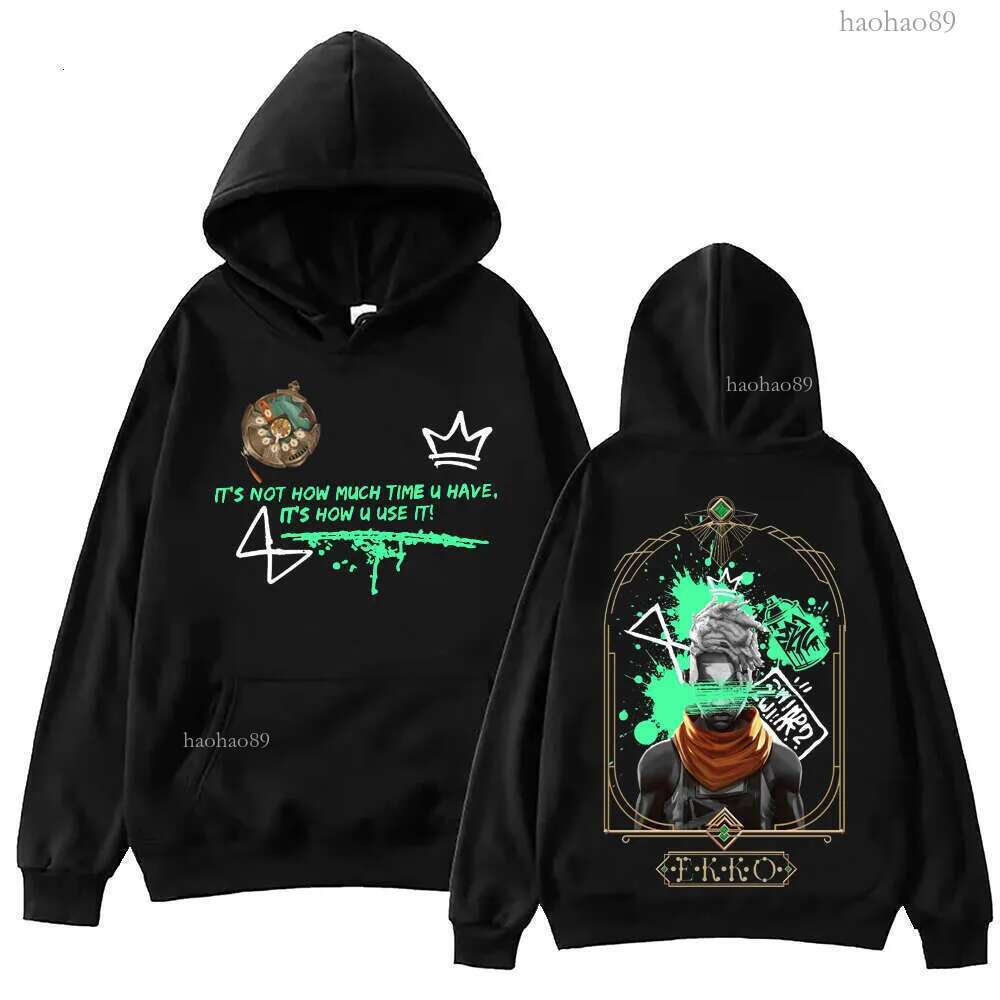 Hot Anime Ekko-Arcane Hoodie Haruku Hip Hop Pullover Tops Popular Music Sweatshirt Fans Gift