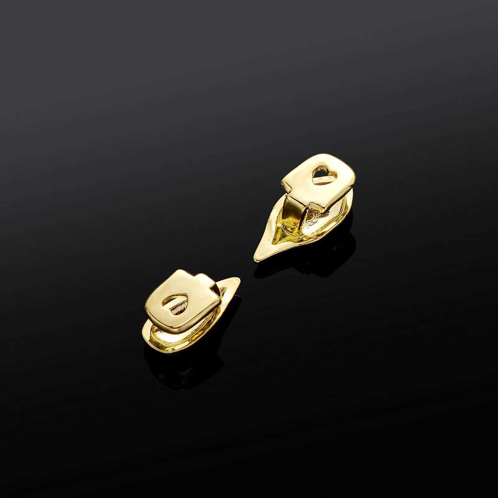YOUNGX Hot Hip Hop Water Drop Teeth Grillz 14K Real Gold Plated Tooth Caps For Women Men Jewelry Vampire FangsXJ250114