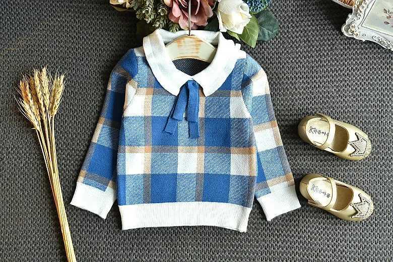 Baby Girls Winter Clothes Set Christmas Outfits Kids Girls Plaid Knit Sweaterskirt Fall Girl Clothing Set Children Costume L250926XRKH