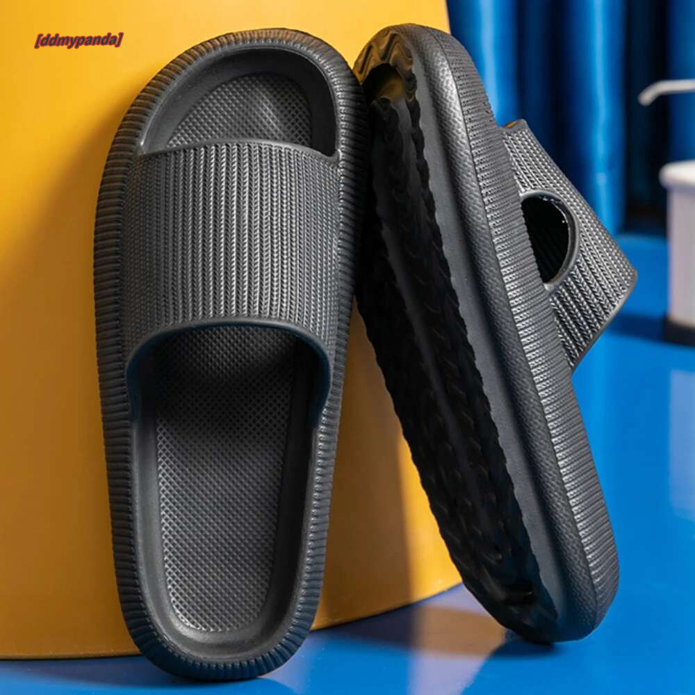 Women Men Designer Brand Slides Summer Beach Slippers Fashion Sandals Non-Slip Ladies Platform Indoor Outdoor Shoes Black Beige ddmypanda ddmypanda
