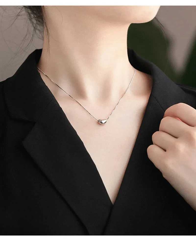High Quality Silver Color Acacia Bean Pea Pendant Necklace Ladies Godd Gift Charm Fashion JewelryXJ250510