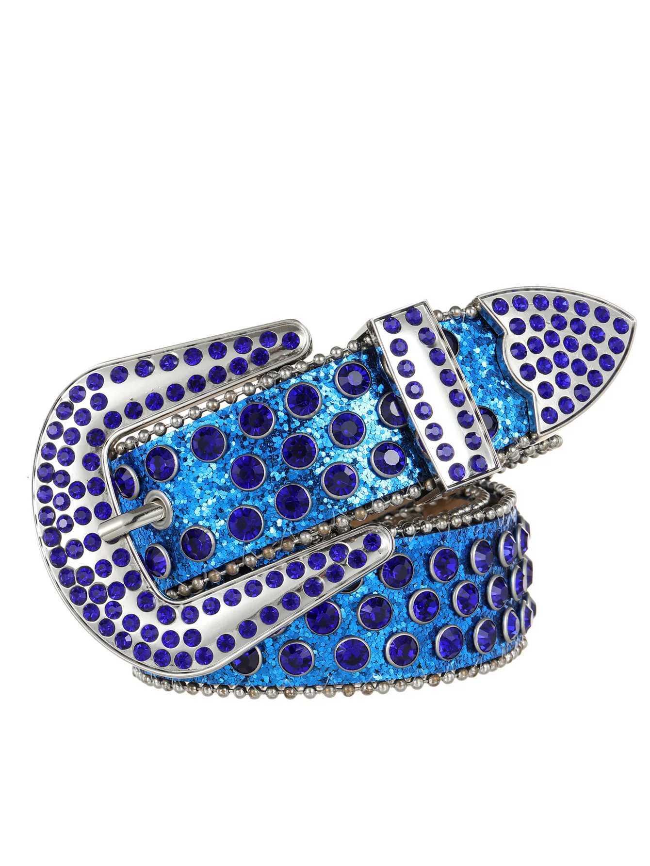 Decorative Womens Belt BB Simon Diamond Fashion Western Belt Full Diamond Embedding PU Wide Crystal Diamond BeXJ250114