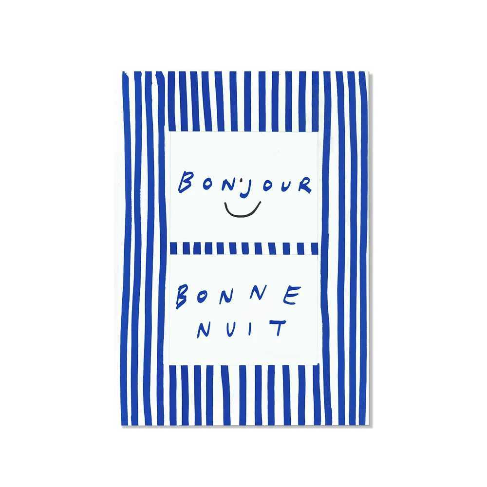 Paintings Maximalist Eclectic Pink French Quotes Bisou Bonjour Bonne Nuit Wall Art Canvas Painting Posters Living Room Home Decor H250115RDS4