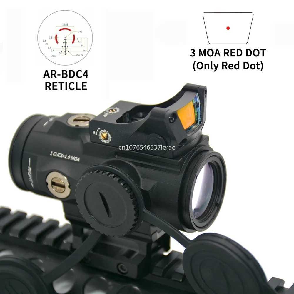 Tactical VT HD 3X 5X GEN II Prism Rifle Scope BDC4 Reticle With M 3 MOA Red Dot Sight Fit 20mm Rail Airsoft Hunting WargameW241014