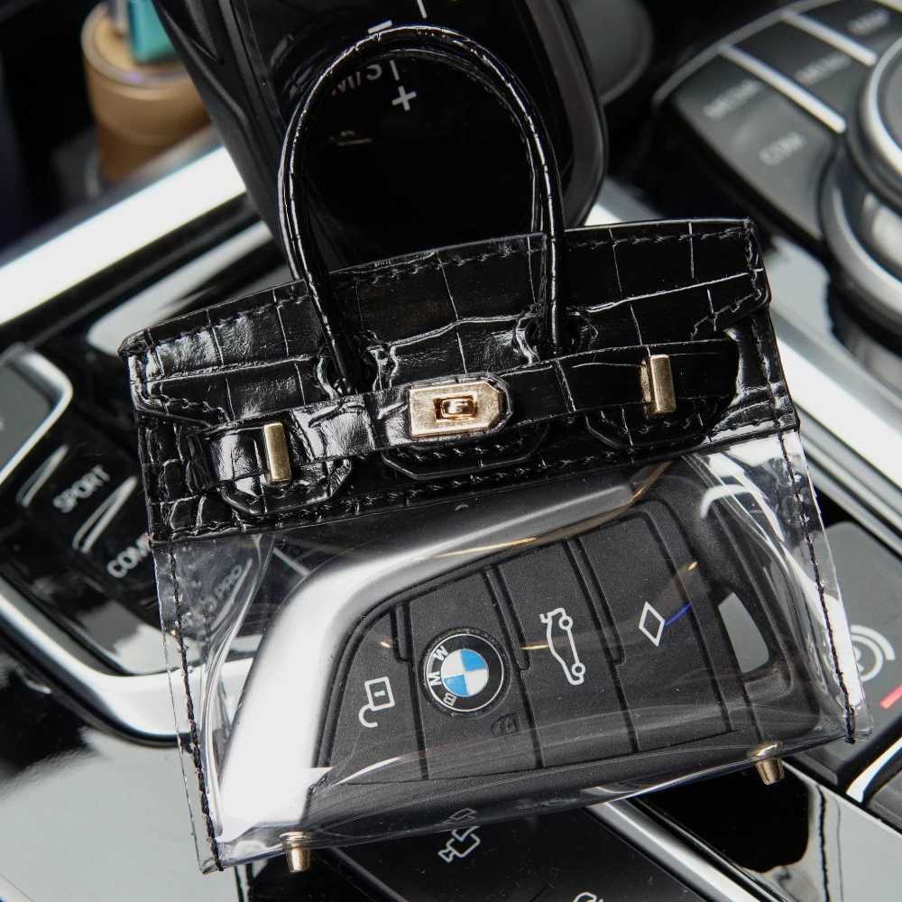 Keychains Lanyards Super Popular Internet Celebrity Transparent Platinum Bag Mini Pendant Headphone Lipstick Charter Car Key Acce H250115