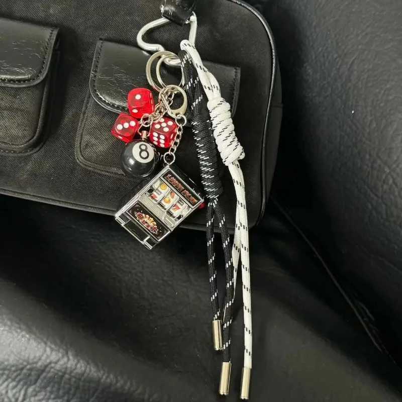Keychains Lanyards Fashion niche personalized baseball car keychain bag pendant handmade couple woven lanyard H250115