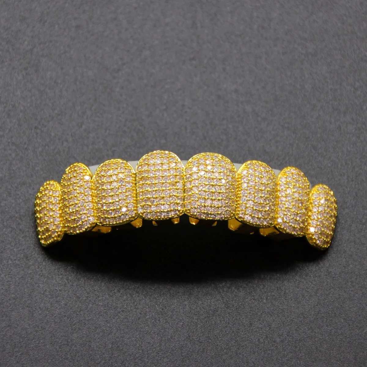 Feel Style Baguette Teeth Grillz Set For Unisex Cubic Zirconia Stone Top Bottom Packing Hip Hop Gift Jewelry For Men WomenXJ250114