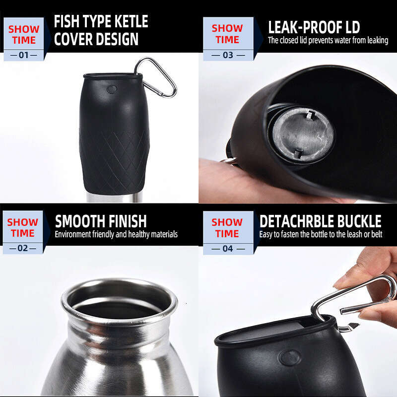 Outdoor Travel Artifact for Pets, Multifunctional Stainless - Steel Water Cup, Integrating a Portable Water Kettle and Drinker